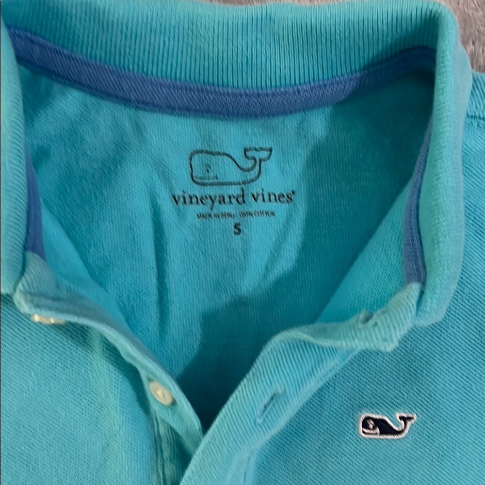 Vineyard Vines Kids Aqua Polo Shirt - Picture 2 of 4